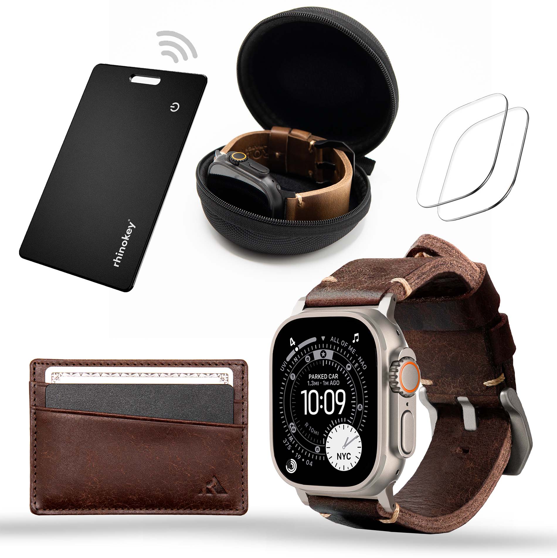 Leather Strap + Tracking Wallet Gift Set