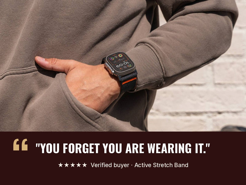 Active Stretch Band on Apple Watch with customer review: You forget you are wearing it