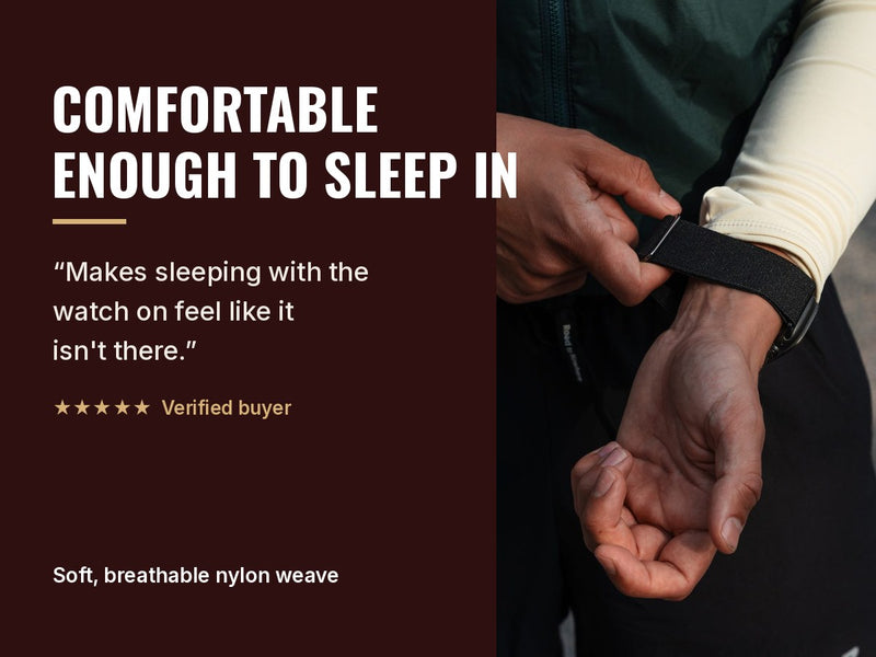 Active Stretch Band quote card: comfortable enough to sleep in