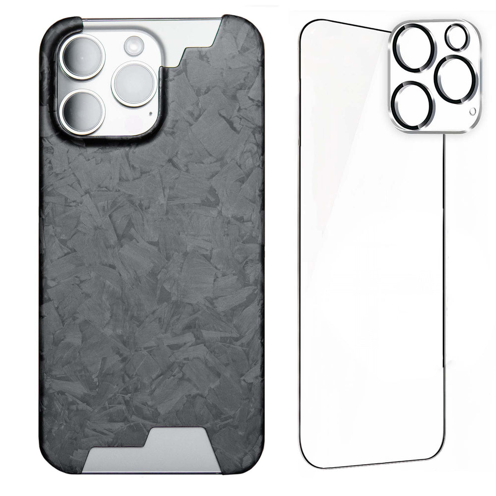 Forged Carbon Fiber iPhone Case + Screen & Camera Protector